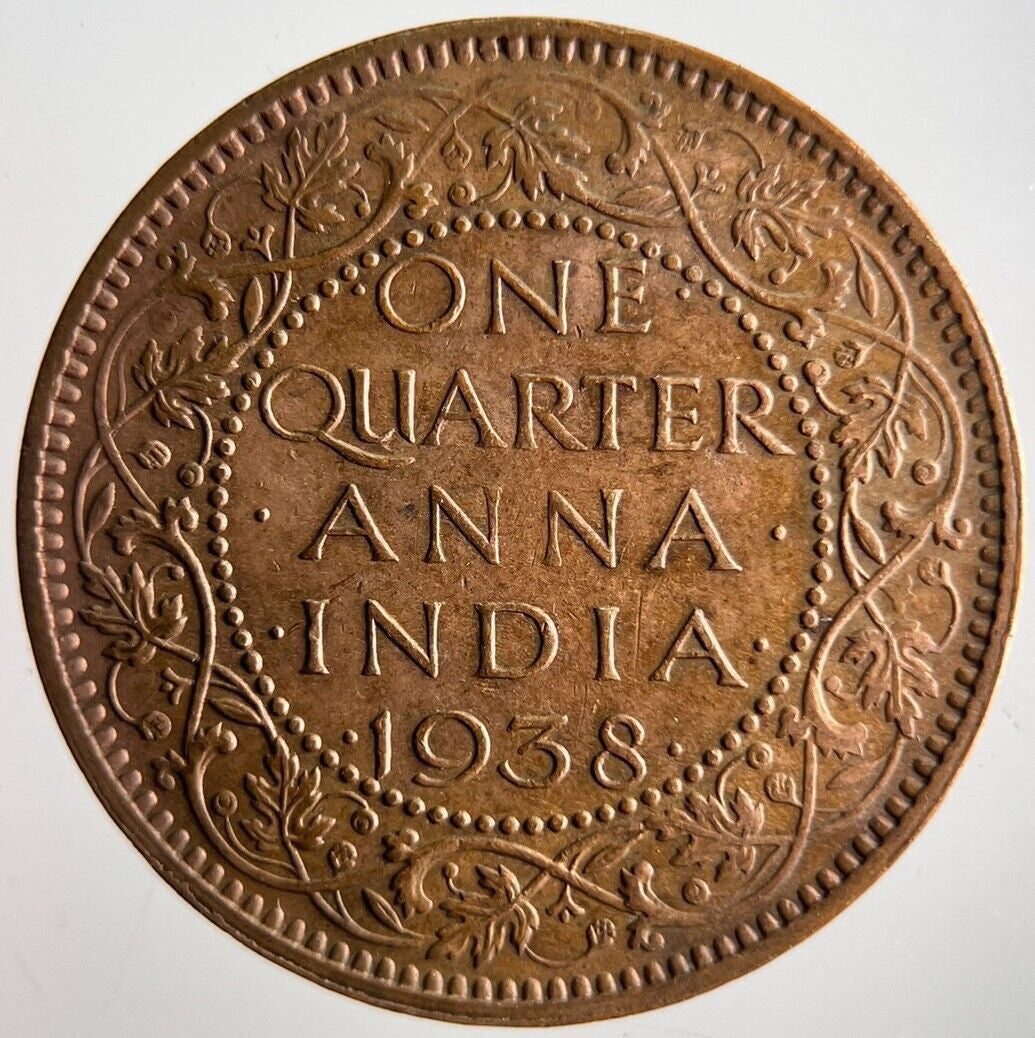 1938 India Quarter 1/4 Anna Coin | Very High Grade | a4120