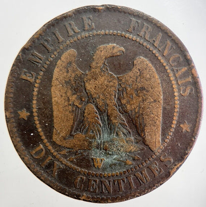 1856 French Dix 10 Centimes Napoleon III Coin | Collectable Grade | a4829