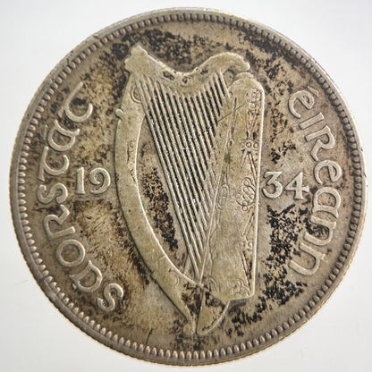1934 Irish Half - Crown Horse Silver Coin | Collectable Grade | a4702