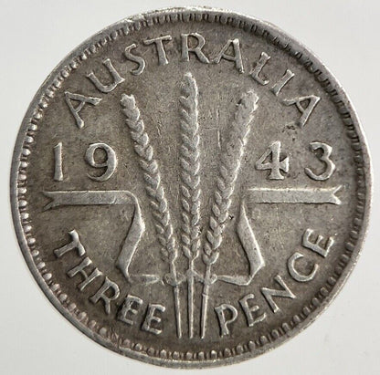 1943 Australia Threepence Silver Coin | Fine Collectable Grade