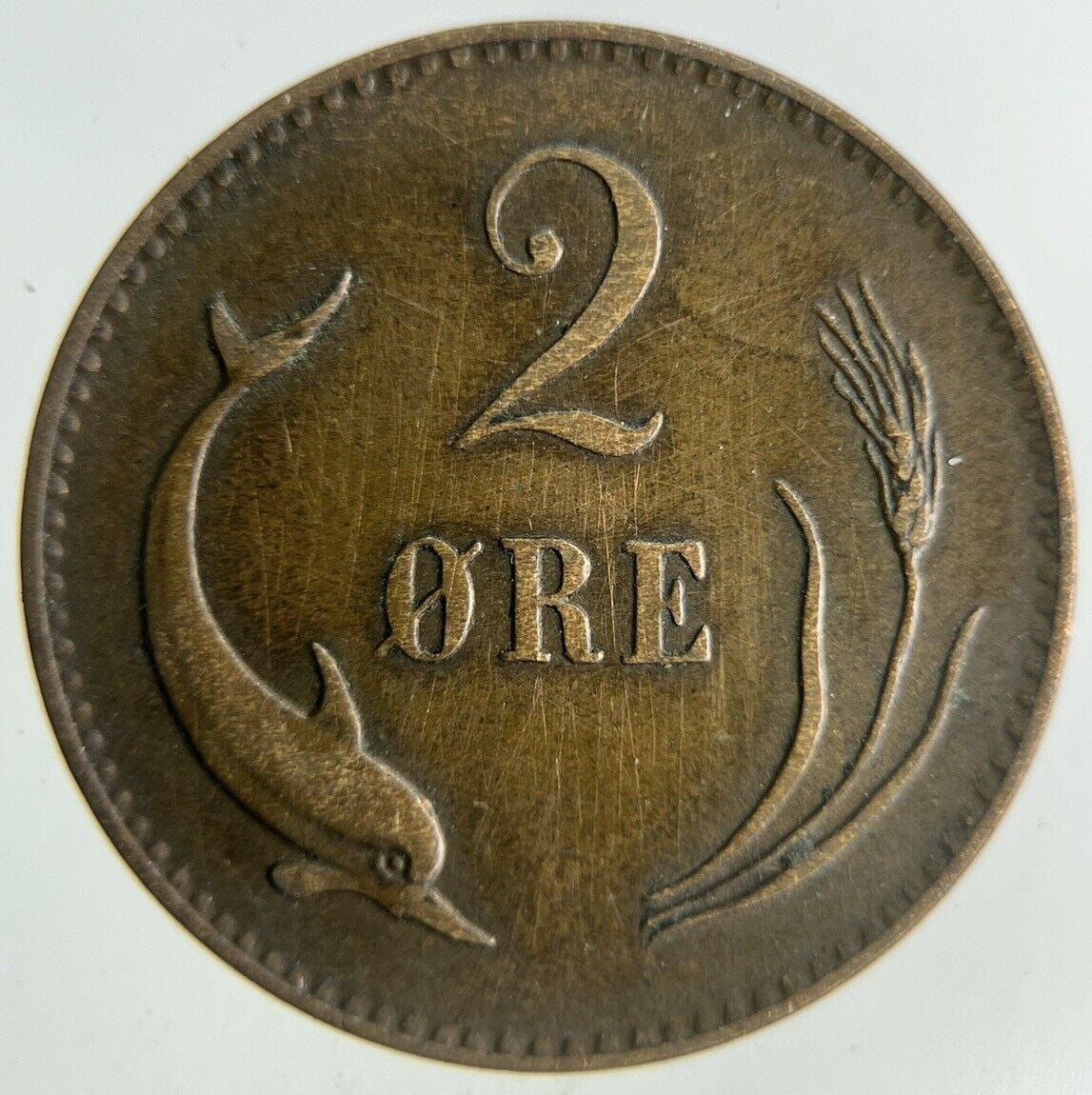 1875 Denmark 2 Ore Coin | Fine Collectable Grade