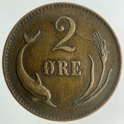 1875 Denmark 2 Ore Coin | Fine Collectable Grade