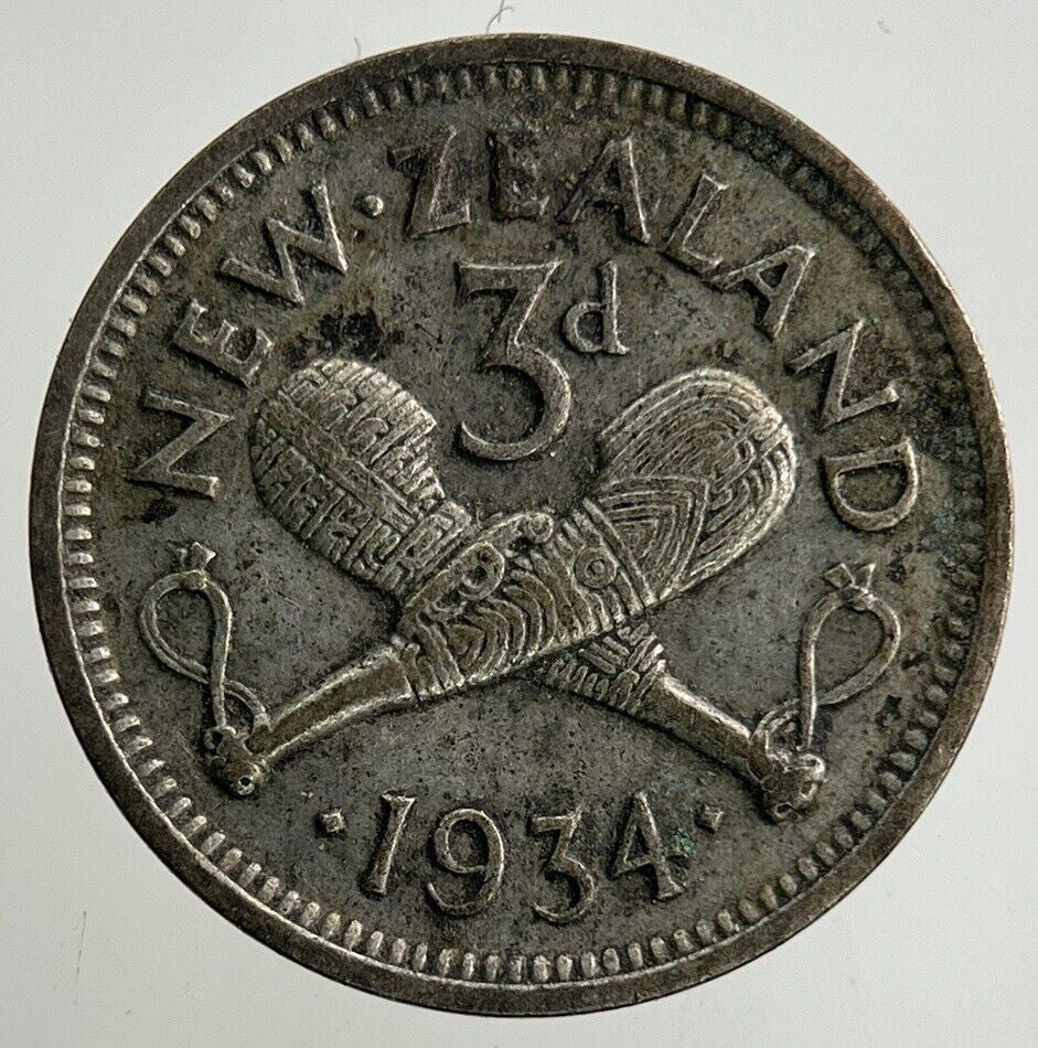 1934 New Zealand Threepence Silver Coin | Fine Collectable Grade