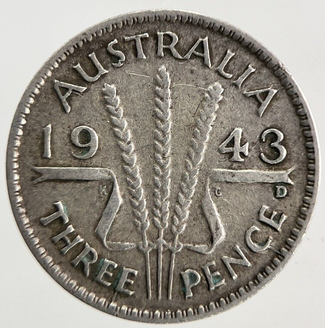 1943 - D Australia Threepence Silver Coin | Fine Collectable Grade