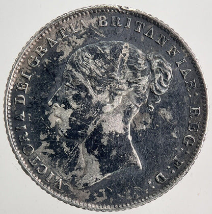 1863 Victoria Sixpence Silver Coin | Very Fine Grade | a6109