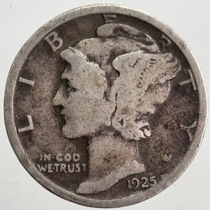 1925 US USA Mercury Dime Silver Coin | Collectable Grade | a7823