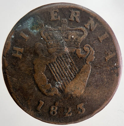 1823 George IV Irish Hibernia Half - Penny Coin | Collectable Grade | a5516