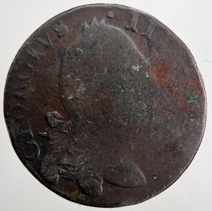 1782 Irish Hibernia Half - Penny Coin | Fine Collectable Grade | a6051
