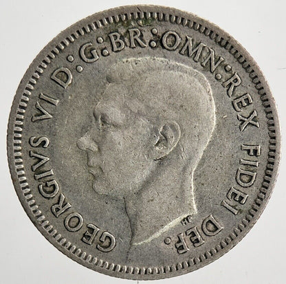 1951 Australia Sixpence Silver Coin | Fine Collectable Grade | a6747