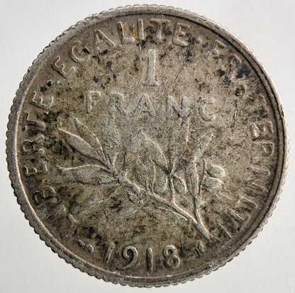 1918 France 1 Franc Silver Coin | Collectable Grade