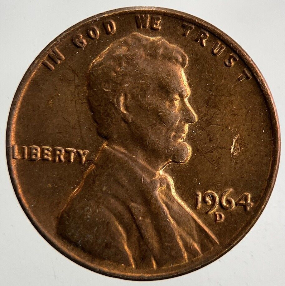 1964 - D Lincoln One Cent Coin | Fine Collectable Grade