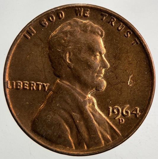 1964 - D Lincoln One Cent Coin | Fine Collectable Grade