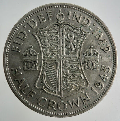 1945 George VI Half - Crown Silver Coin | Fine Collectable Grade