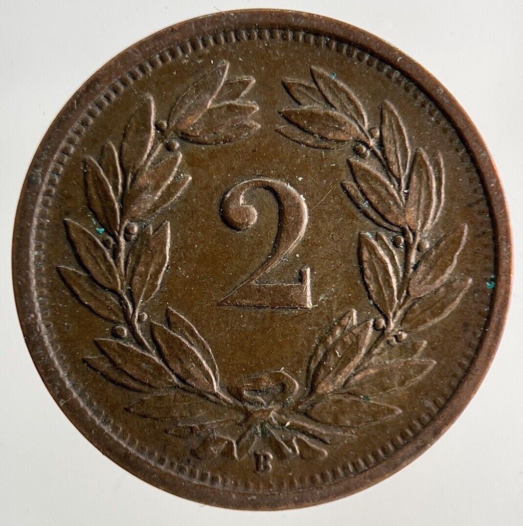1925 Switzerland Swiss 2 Rappen Coin | Fine Collectable Grade