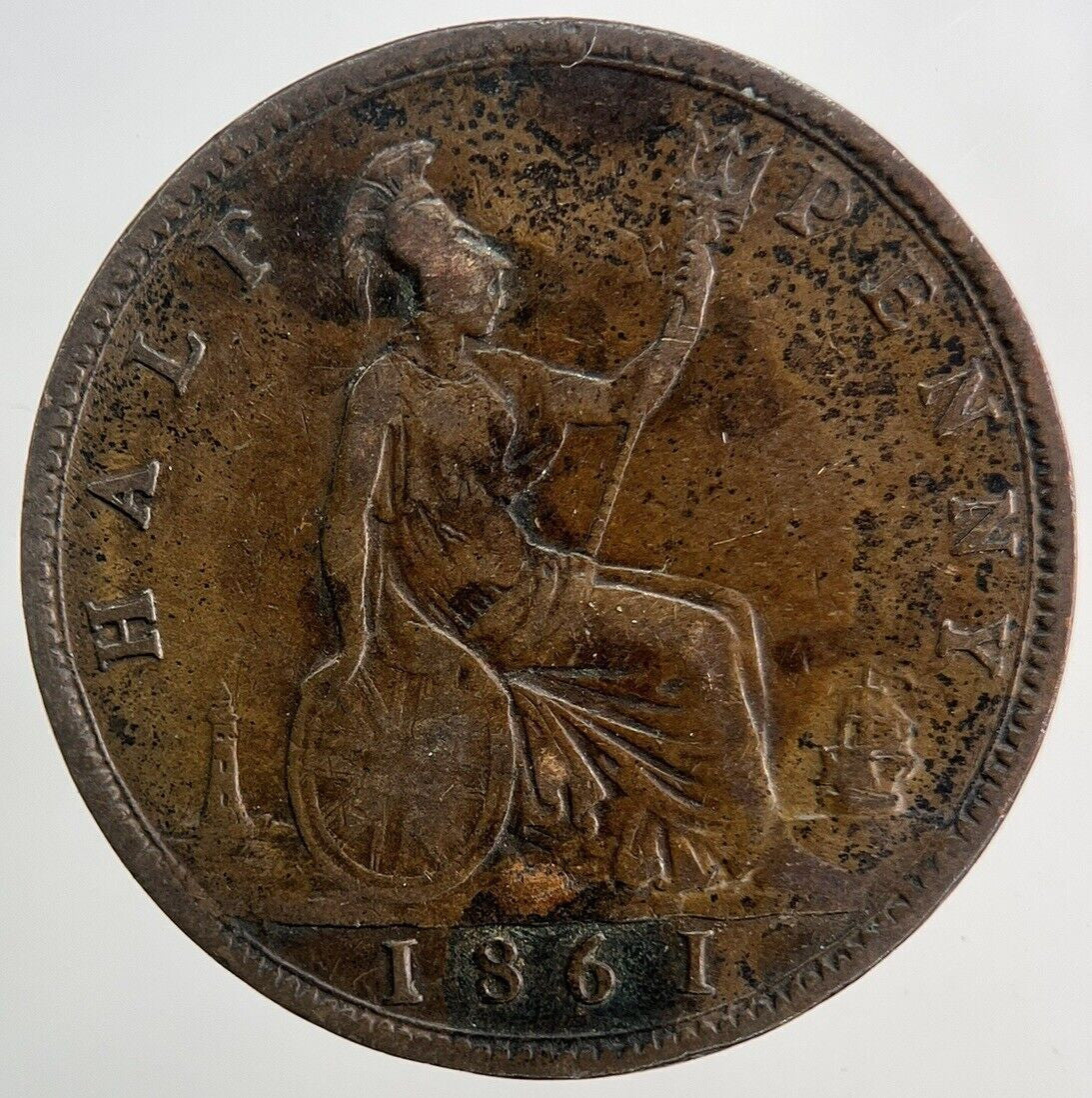 1861 Victoria Half - Penny Coin | Fine Collectable Grade