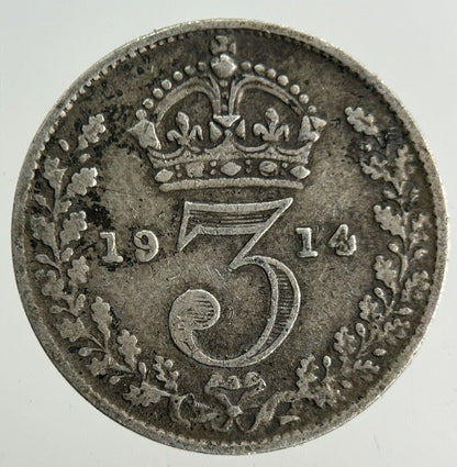 1914 George V Threepence Silver Coin | Fine Collectable Grade