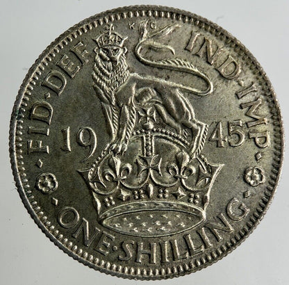 1945 George VI Shilling Silver Coin | Very High Grade