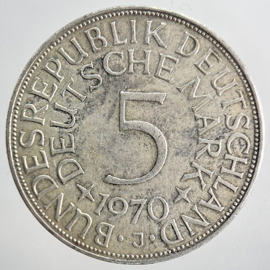 1970 - J Germany 5 Mark Silver Coin | Very High Grade | a6284