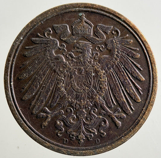 1913 Germany 1 Pfennig Coin | Fine Collectable Grade
