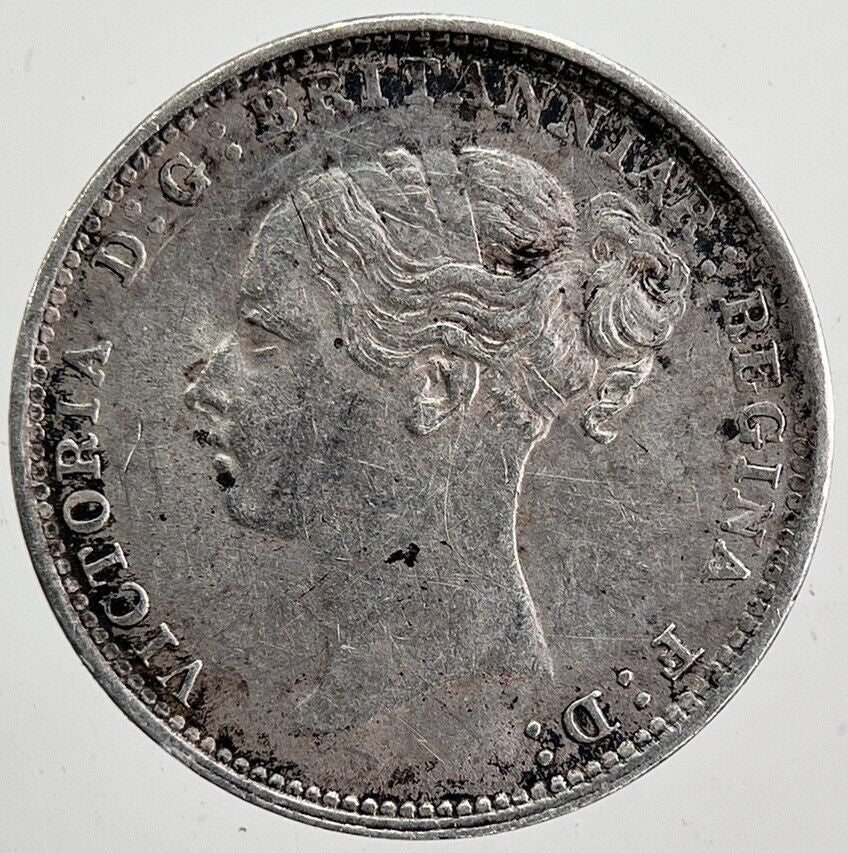 1885 Victoria Threepence Silver Coin | Very Fine Grade | a6001
