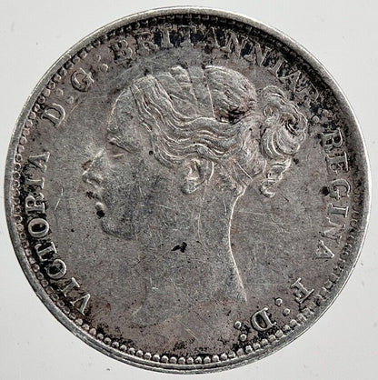 1885 Victoria Threepence Silver Coin | Very Fine Grade | a6001
