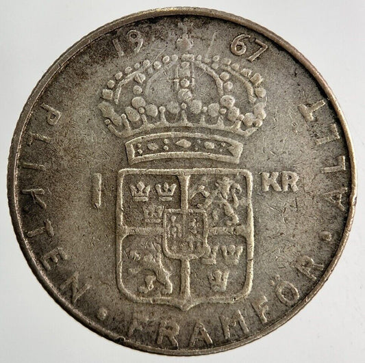 1967 Sweden 1 Krona Silver Coin | Fine Collectable Grade