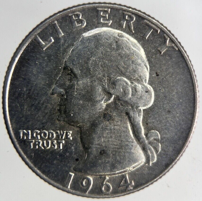 1964 - D US USA Quarter Silver Coin | Fine Collectable Grade