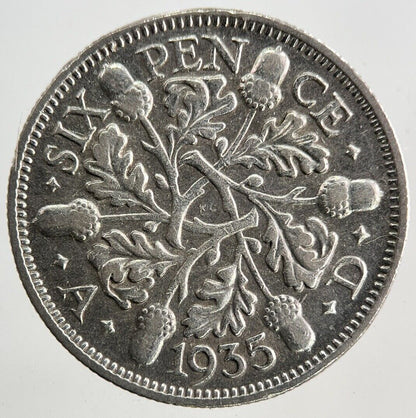 1935 George V Sixpence Silver Coin | Fine Collectable Grade