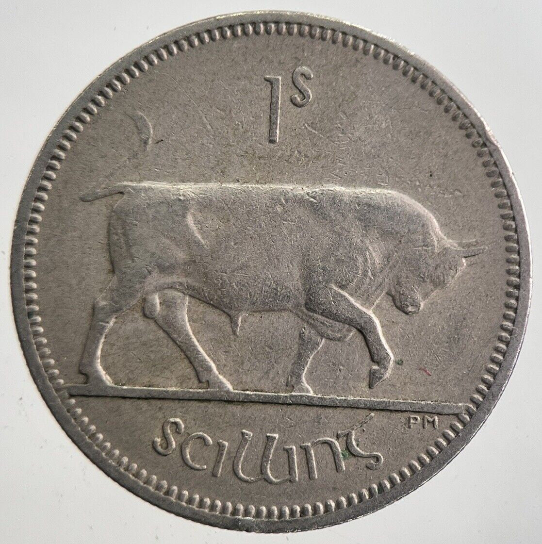 1959 Irish Bull Shilling Coin | Very High Grade | a7757