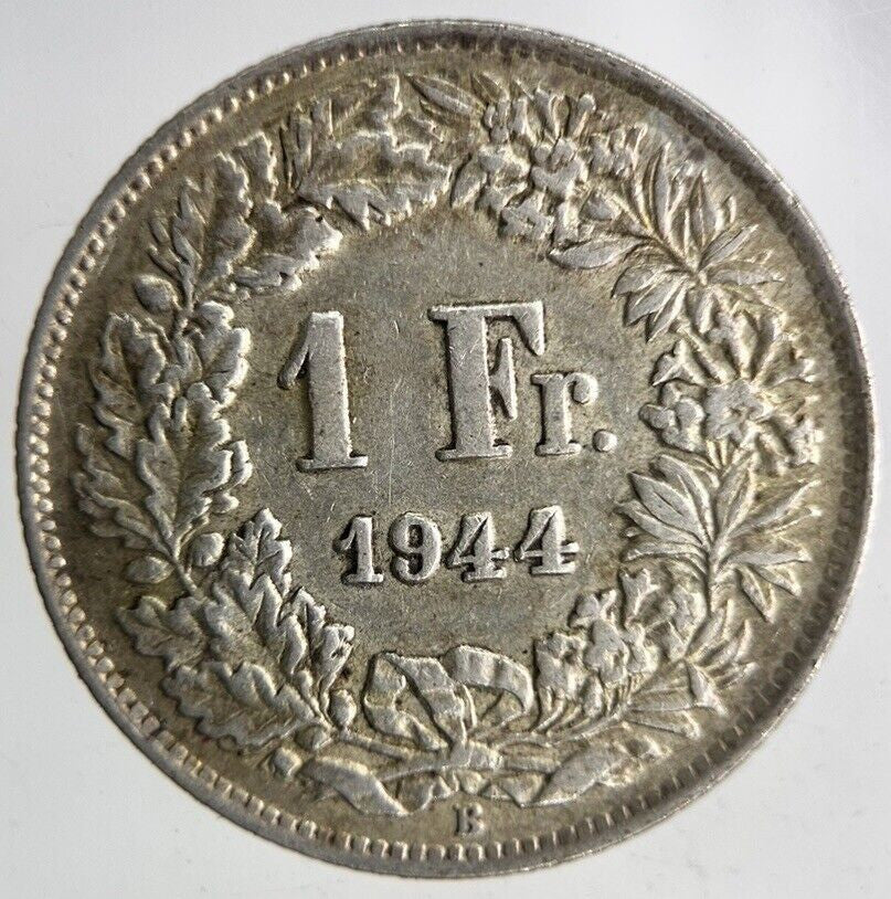 1944 Switzerland 1 Franc Silver Coin | Very High Grade