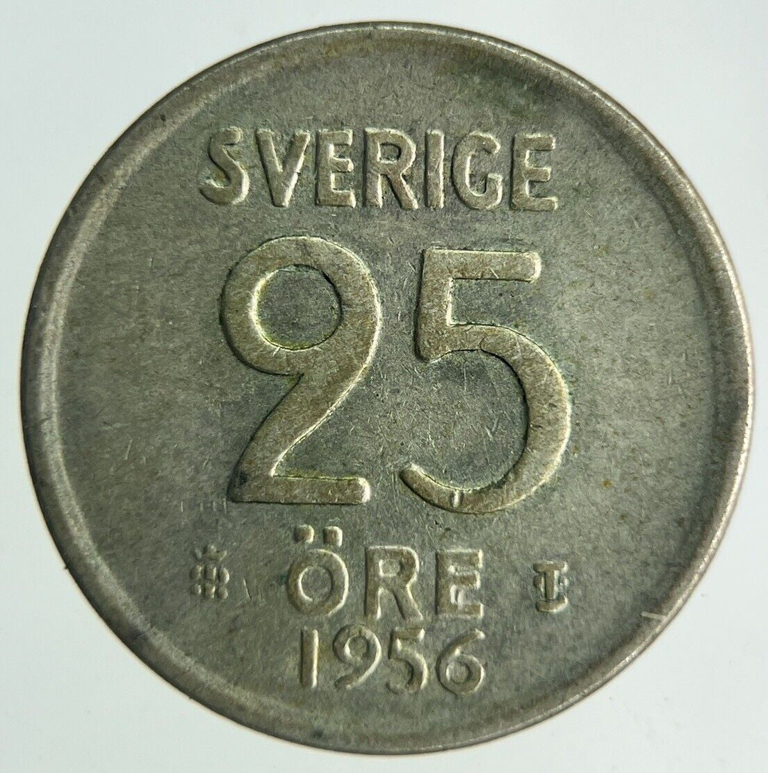 1956 Sweden 25 Ore Silver Coin | Fine Collectable Grade
