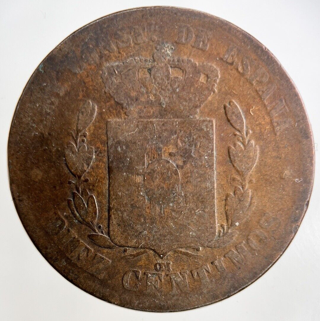 1879 Spain 10 Centimos Coin | Collectable Grade