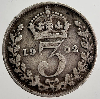 1902 Edward VII Threepence Silver Coin | Collectable Grade | a8713