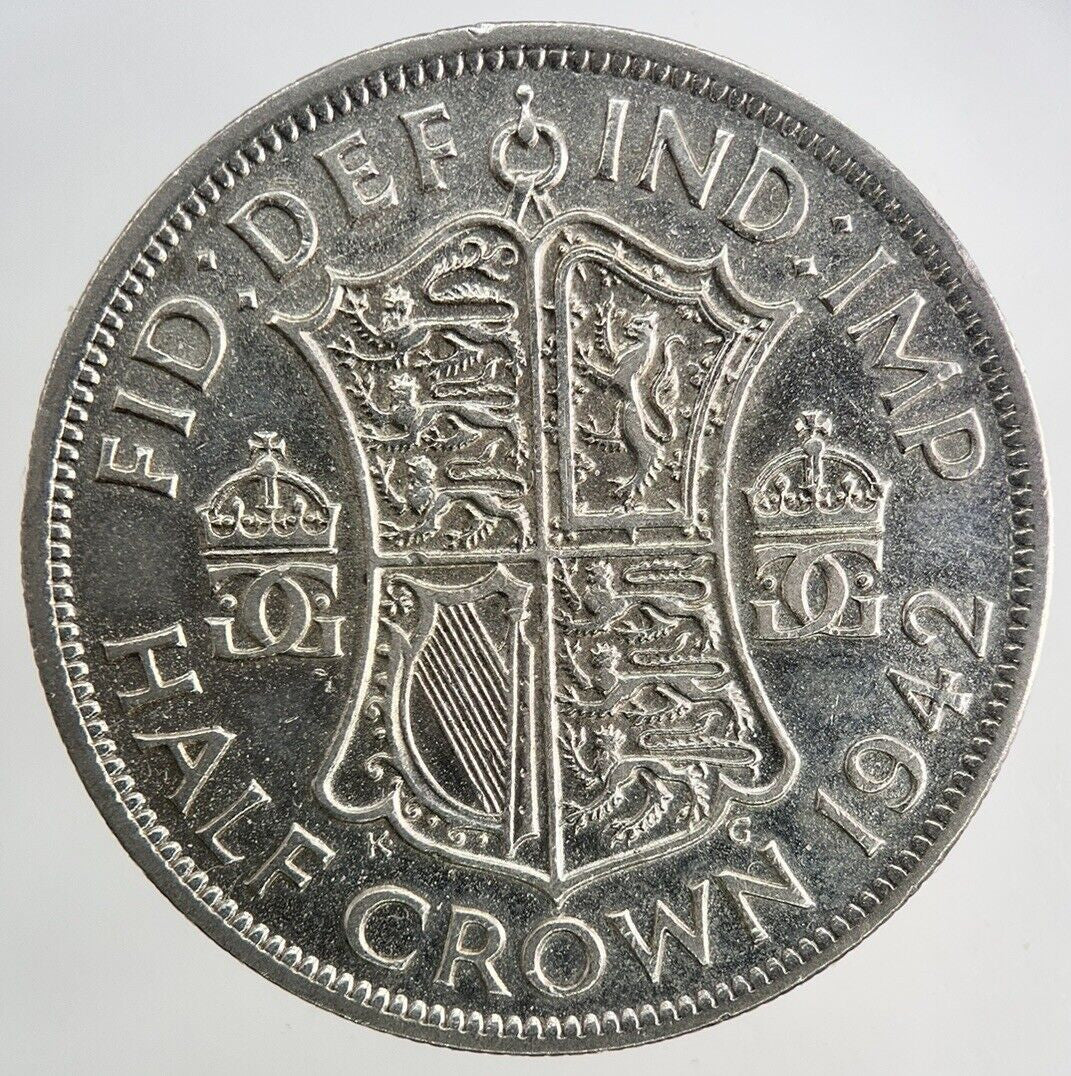 1942 George VI Half - Crown Silver Coin | Fine Collectable Grade