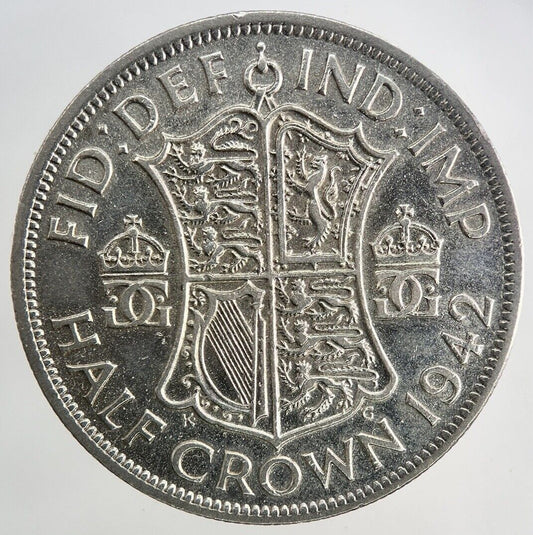 1942 George VI Half - Crown Silver Coin | Fine Collectable Grade