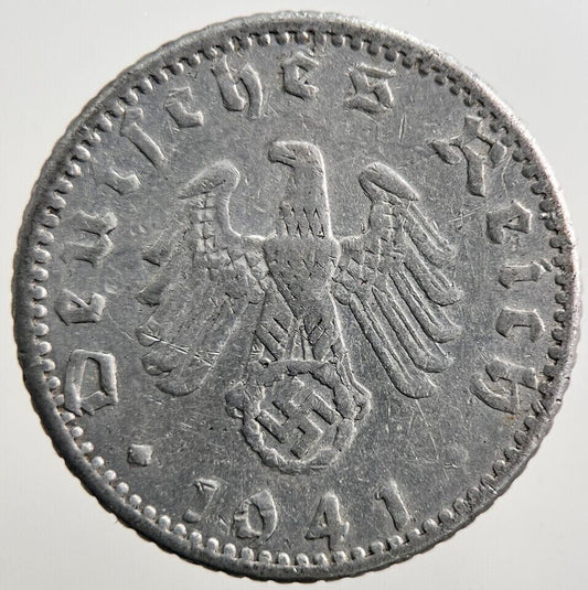 1941-A Nazi Germany 50 Pfennig Coin | Collectable Grade | a3976
