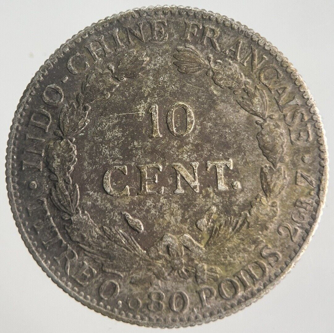 1937 10 Centimes Indo - China France Silver Coin | Fine Collectable Grade | a4464