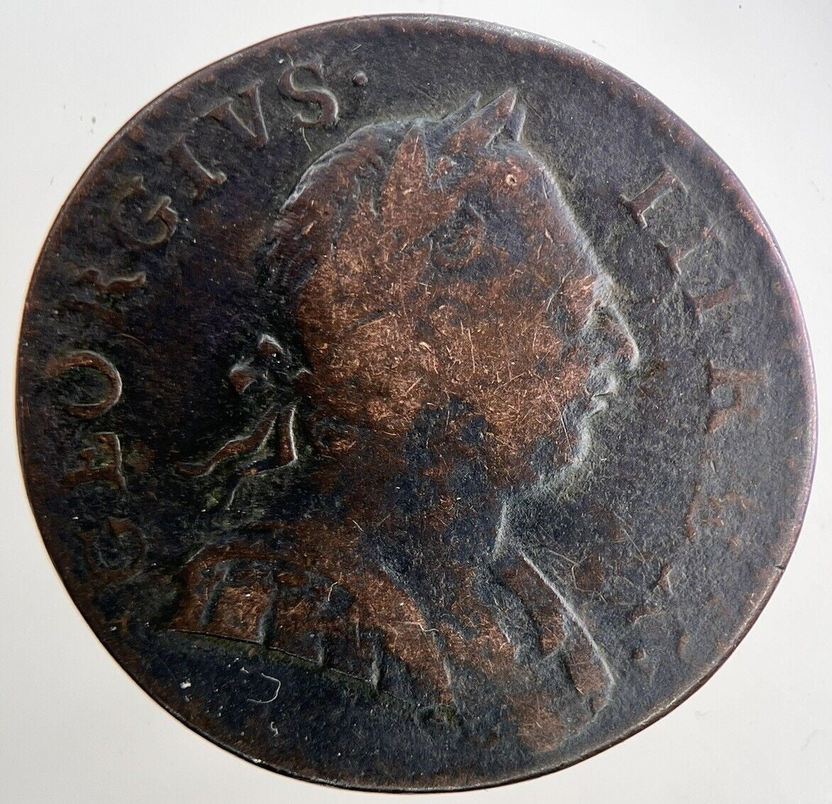 1774 George 3rd III Half - Penny British Coin | Fine Collectable Grade | a6480