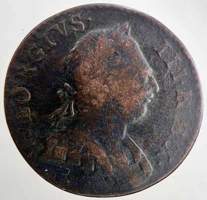 1774 George 3rd III Half - Penny British Coin | Fine Collectable Grade | a6480