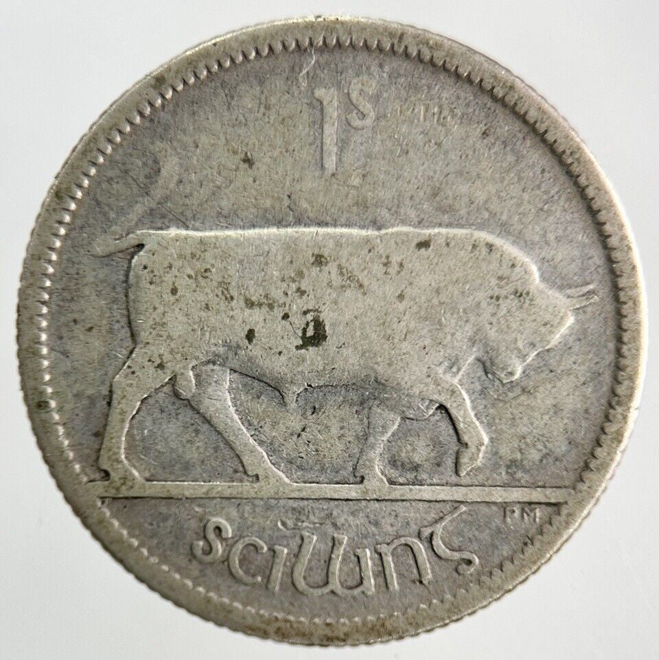 1928 Irish Shilling Bull Silver Coin | Collectable Grade