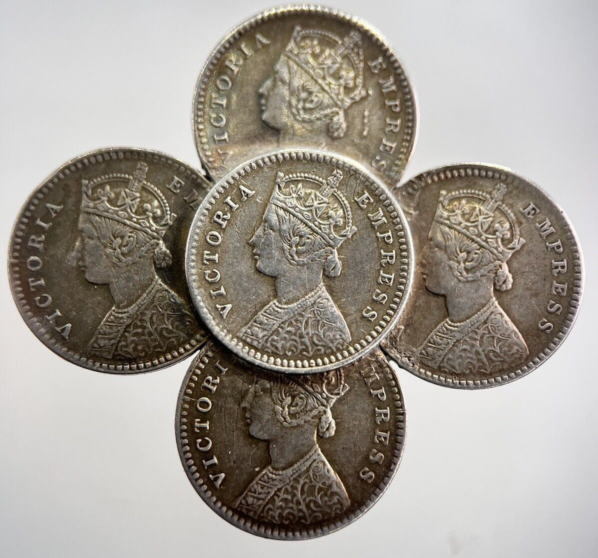 1892 India 2 Two Silver Anna Coin Broach | Collectable Grade | a775