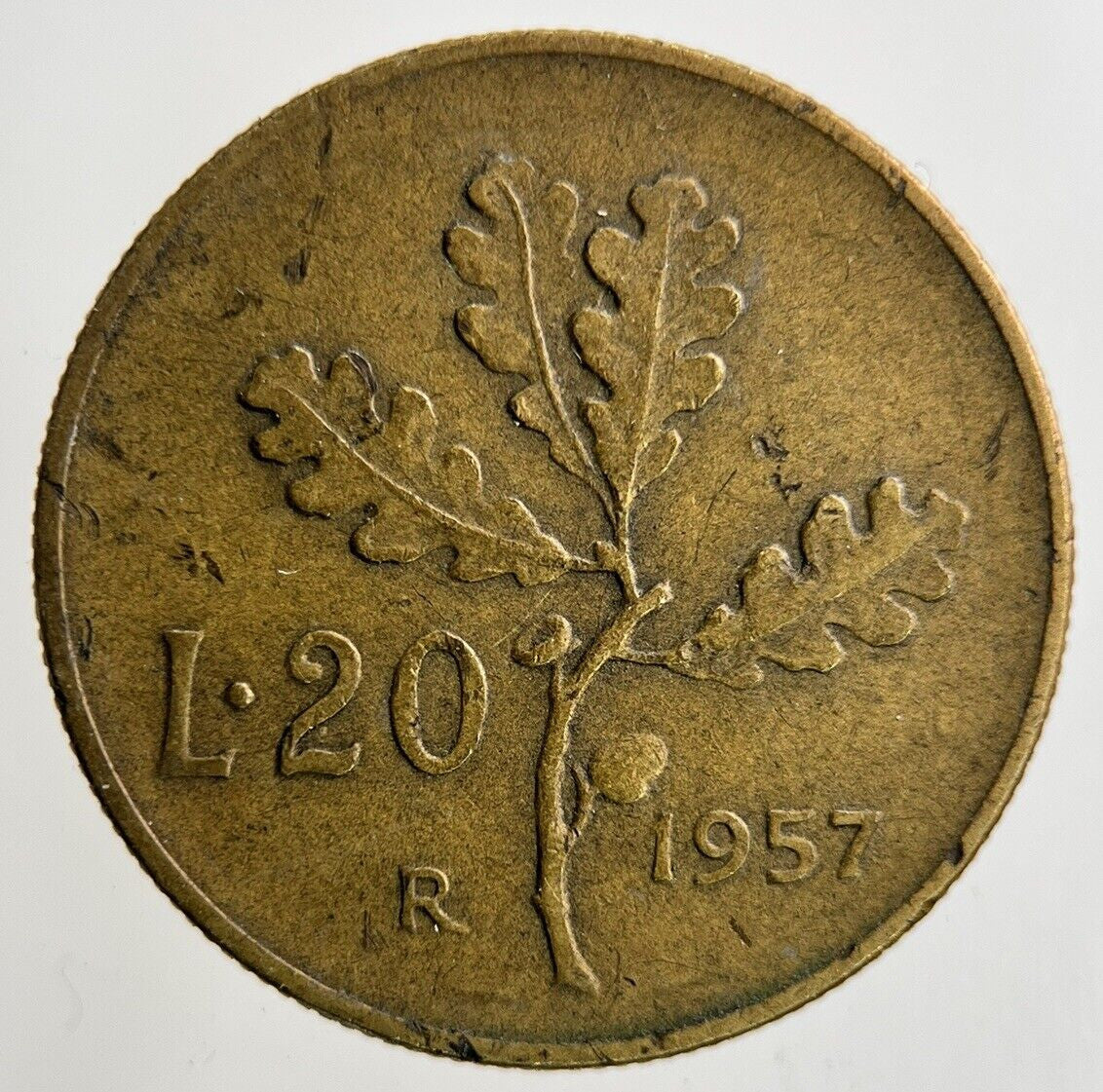 1957 Italy 20 Lira Coin | Fine Collectable Grade