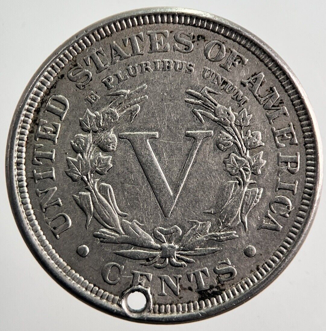 1900 US USA Nickel V 5 Cent Coin | Fine Collectable Grade