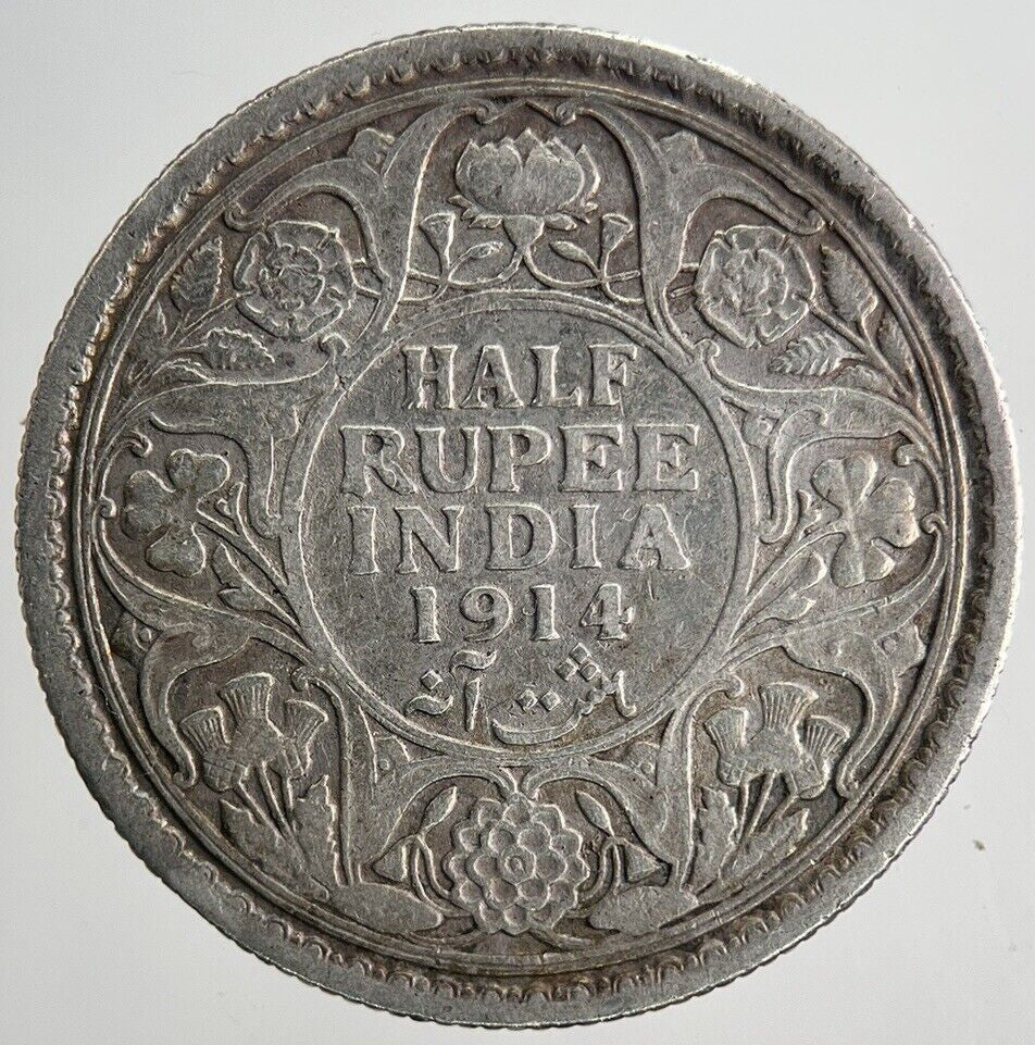 1914 India Half Rupee Silver Coin | Collectable Grade | a6706
