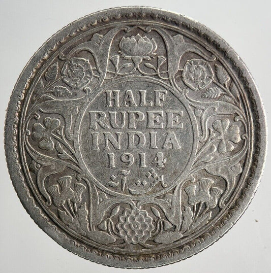 1914 India Half Rupee Silver Coin | Collectable Grade | a6706