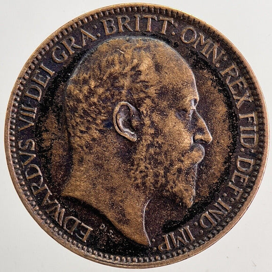1902 Edward VII Farthing Coin | Very Fine Grade | a5821