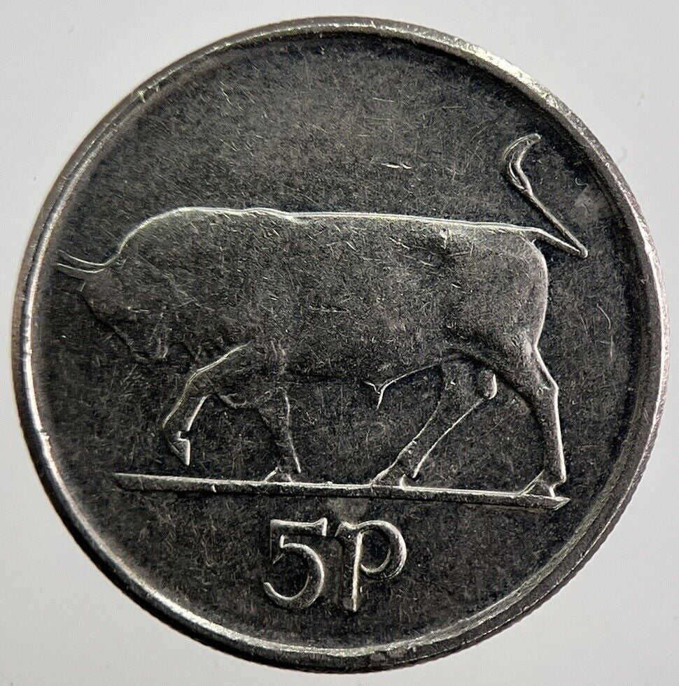 1992 Irish Bull 5p 5 Five - Pence Coin | Very High Grade | a7021