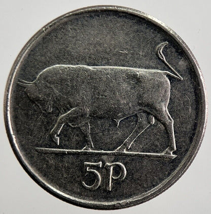 1992 Irish Bull 5p 5 Five - Pence Coin | Very High Grade | a7021