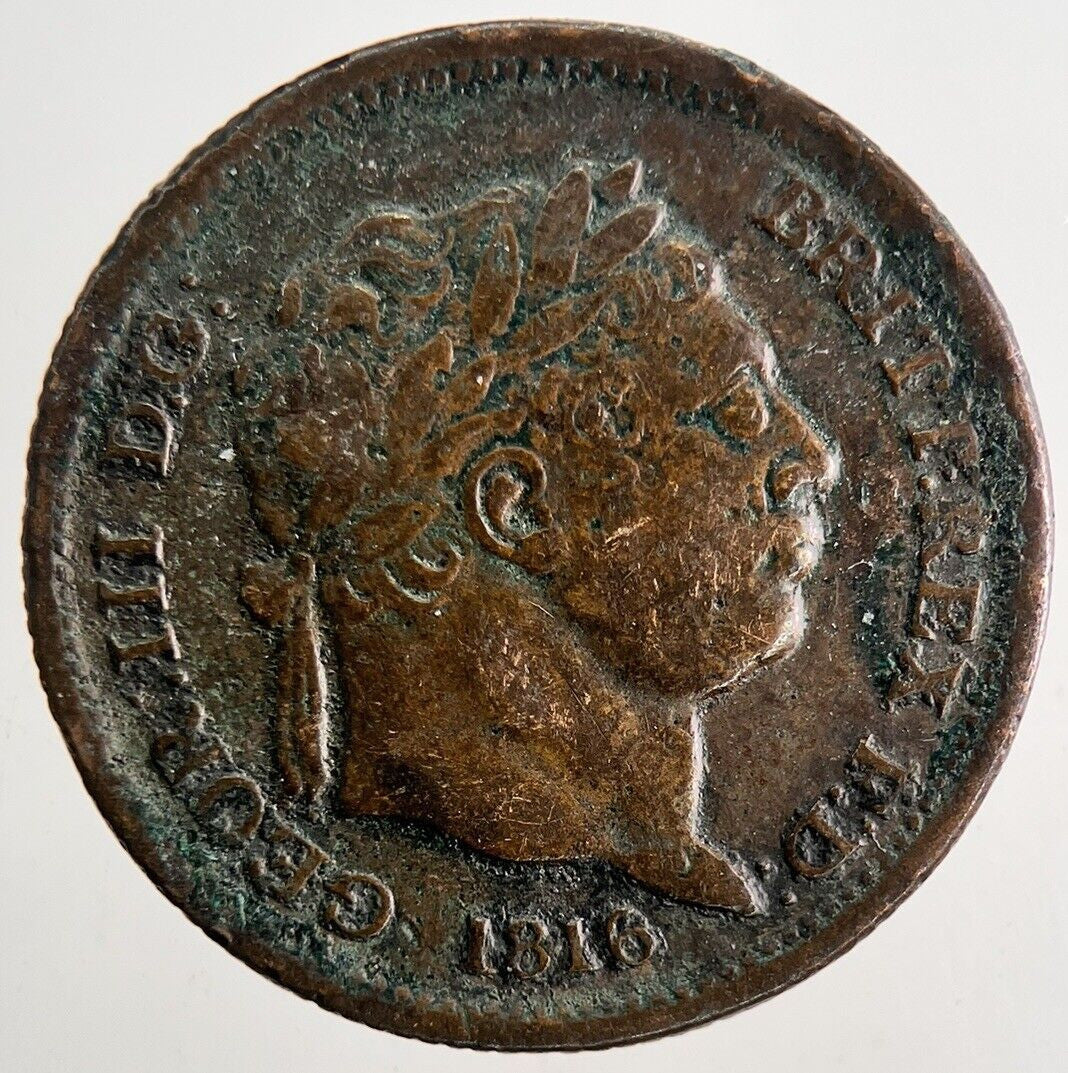 Old Forgery Copper 1816 George III Shilling Coin | Collectable Grade | a9847