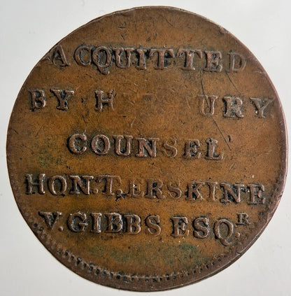 1794 Tried For High Treason Half-Penny Token Coin | Very High Grade | a6526